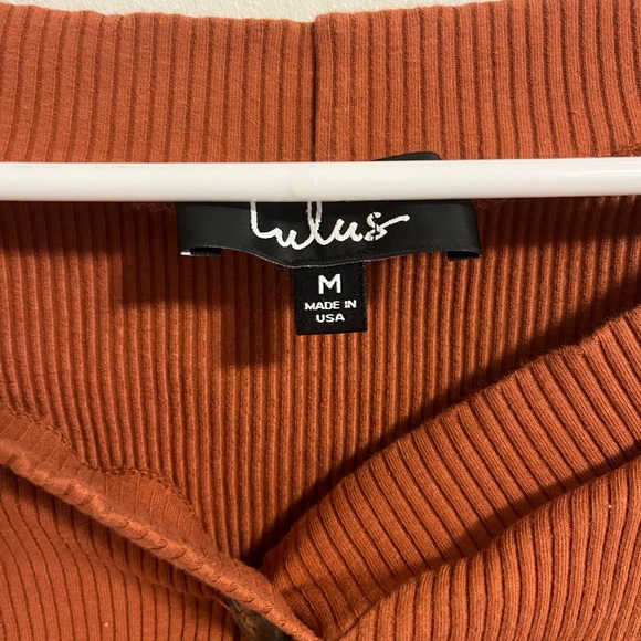 Lulu's Terracotta Ribbed Bodysuit - Picture 2 of 4